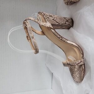 New Faux Snake skin Faux Leather Chunky Heel